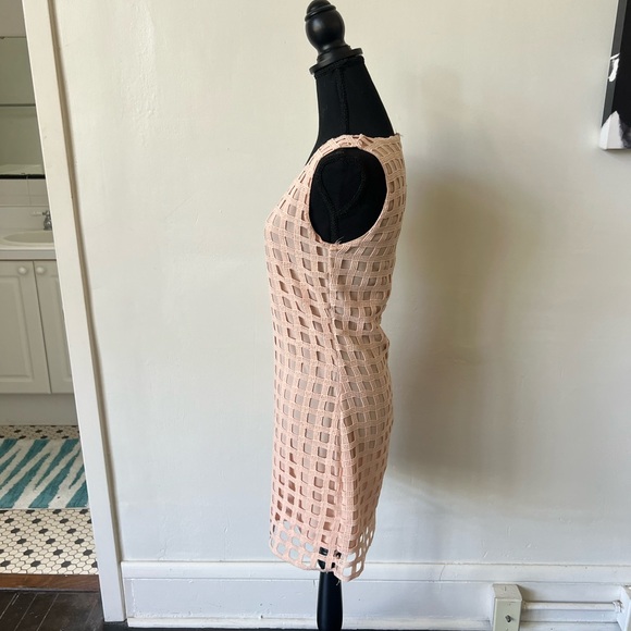 Just Me Blush Pink Basket Weave Mini Dress size Small - Picture 5 of 8